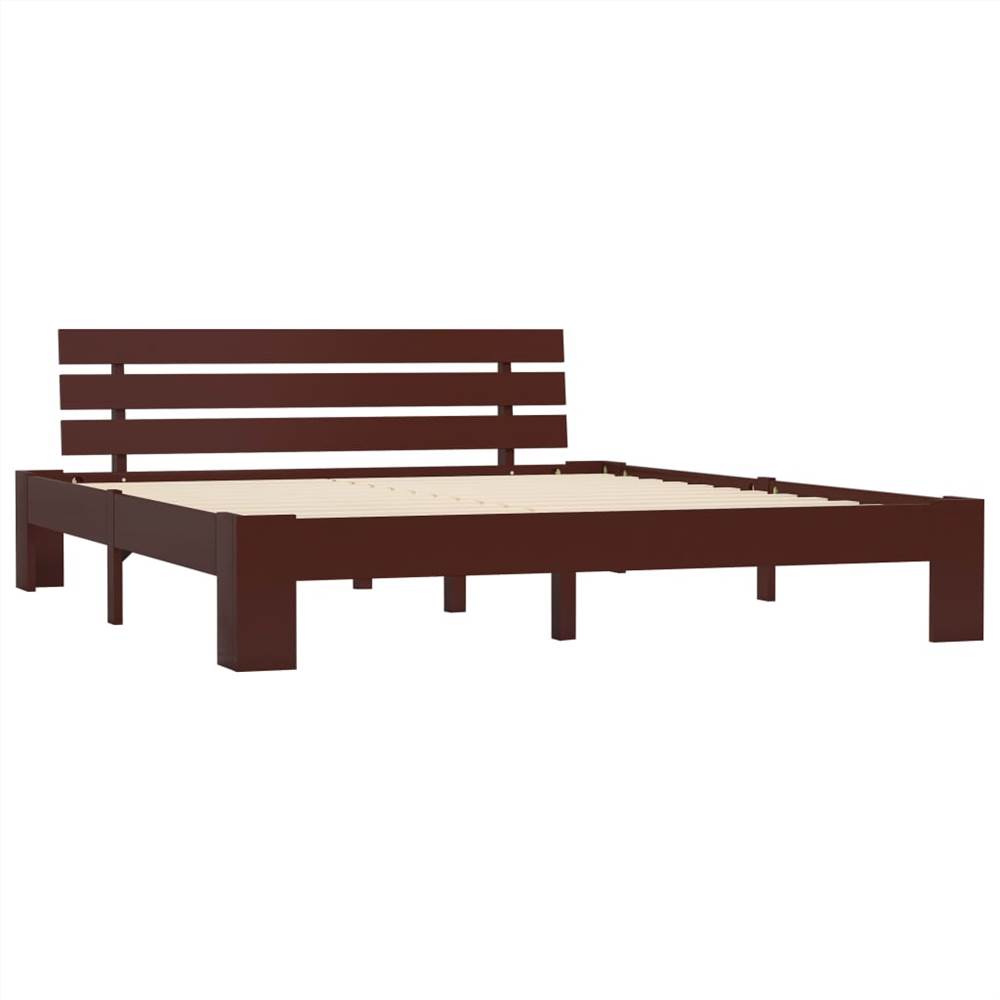 Bed Frame Dark Brown Solid Pine Wood 180x200 Cm 6FT Super King 7 Bed Frame Dark Brown Solid Pine Wood 180x200 cm 6FT Super King