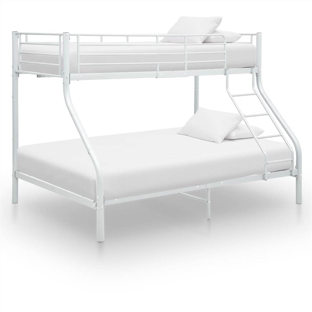 Bunk Bed Frame White Metal 140x200 Cm, White Metal Bunk Beds