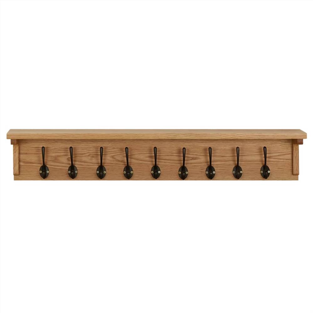 Coat Rack 90x16x16 cm Solid Oak Wood