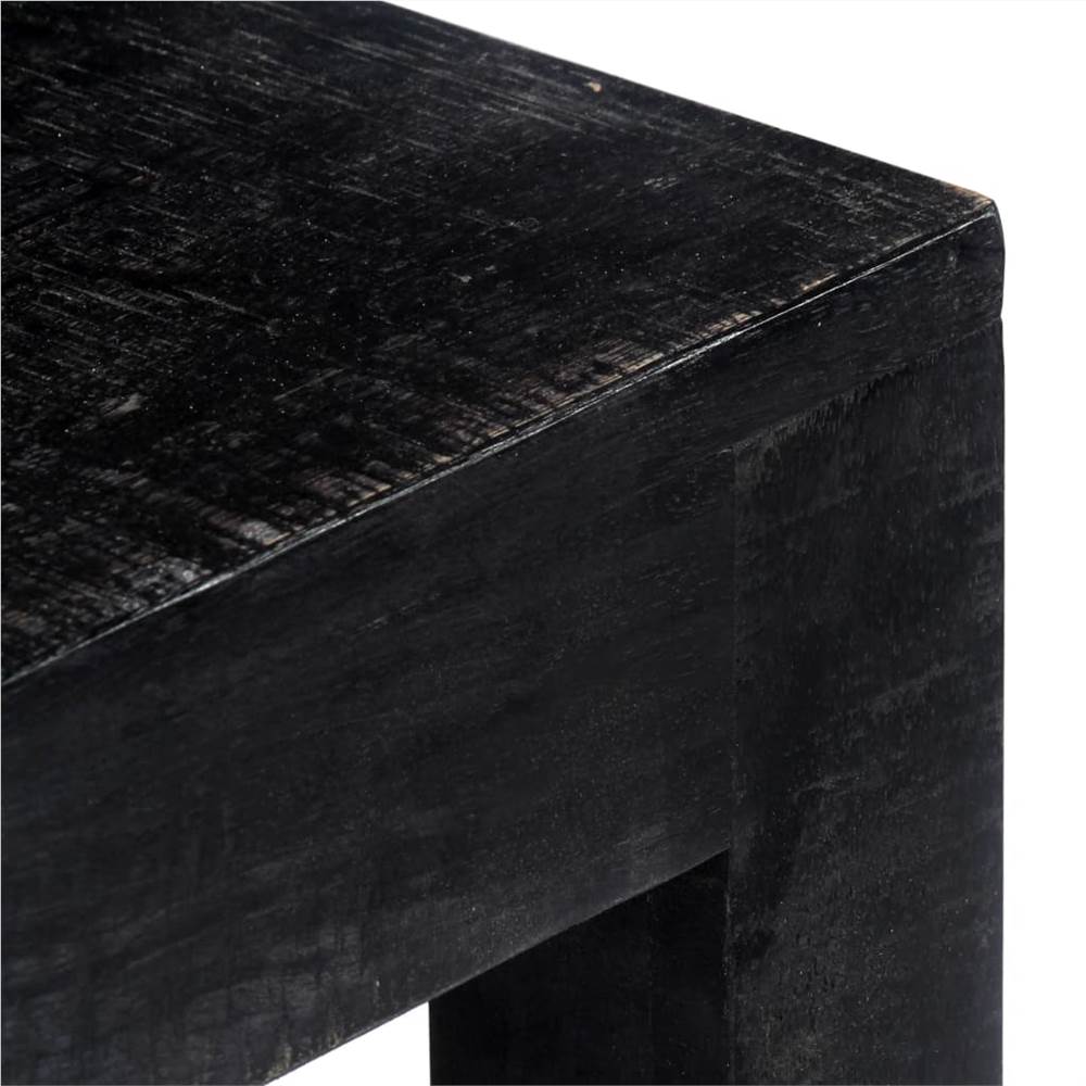 Console Table Black 118x30x76 cm Solid Mango Wood