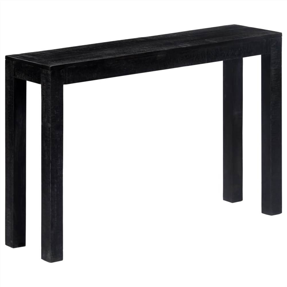 Console Table Black 118x30x76 cm Solid Mango Wood
