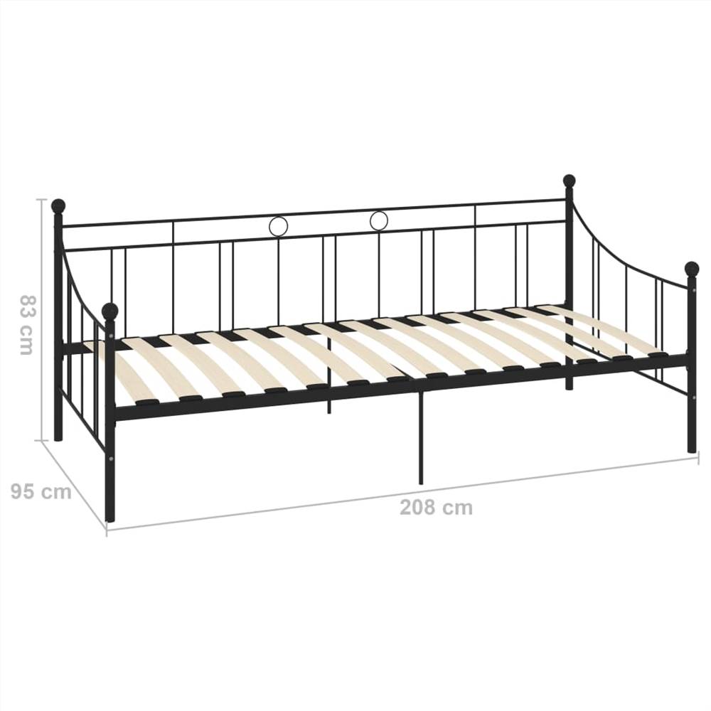 Daybed Frame Black Metal 90x200 cm
