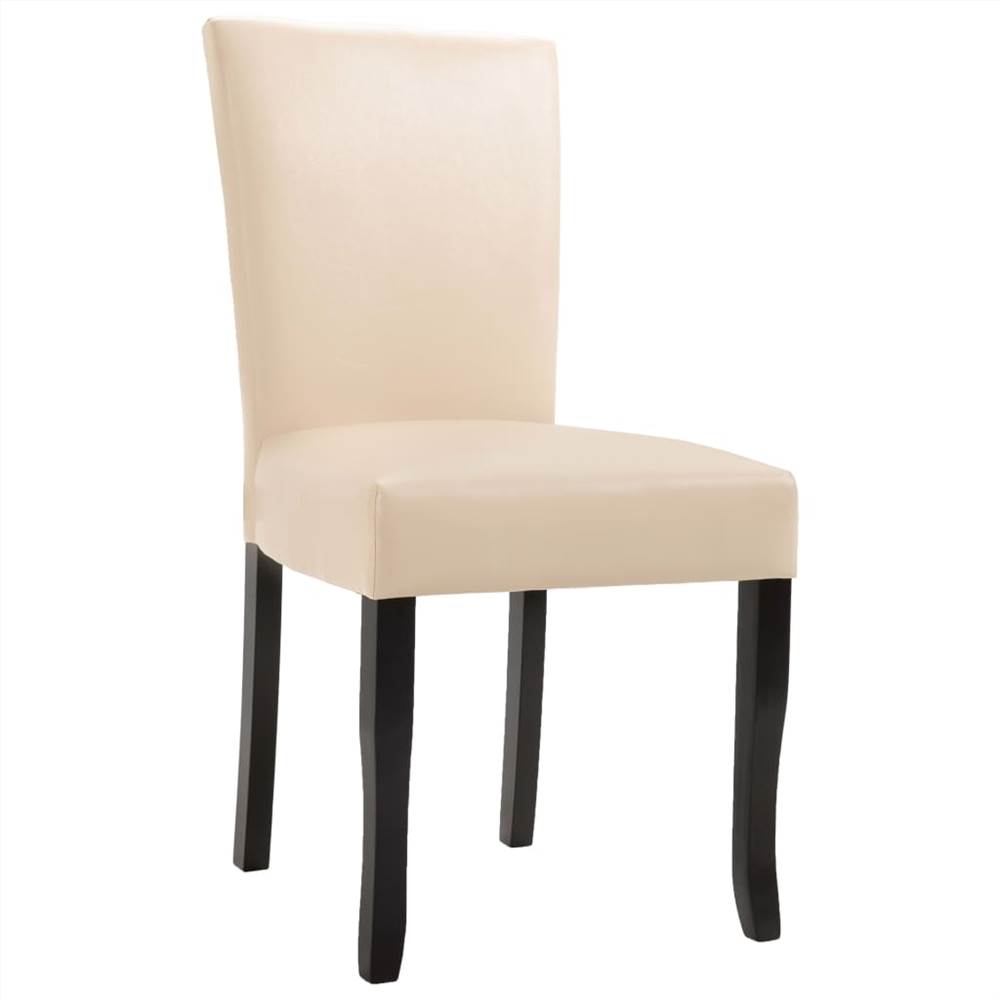 Dining Chairs 2 pcs Cream Faux Leather