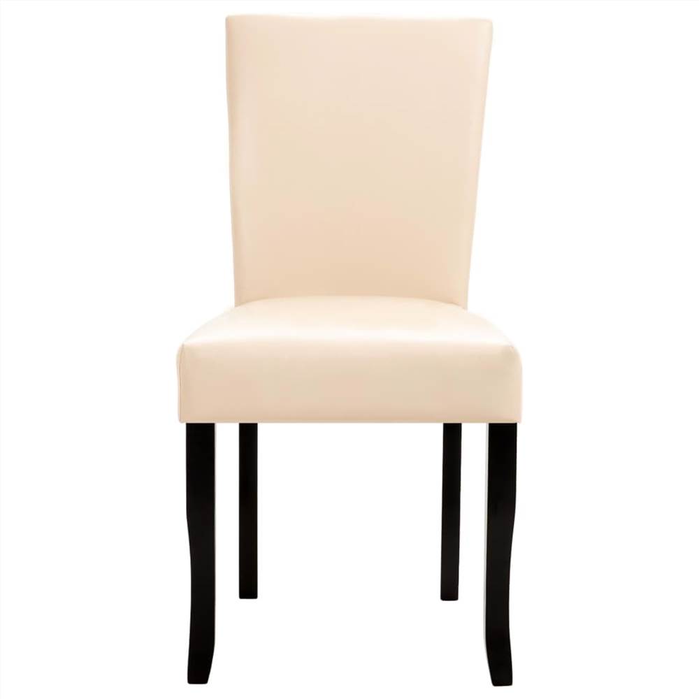 Dining Chairs 2 pcs Cream Faux Leather