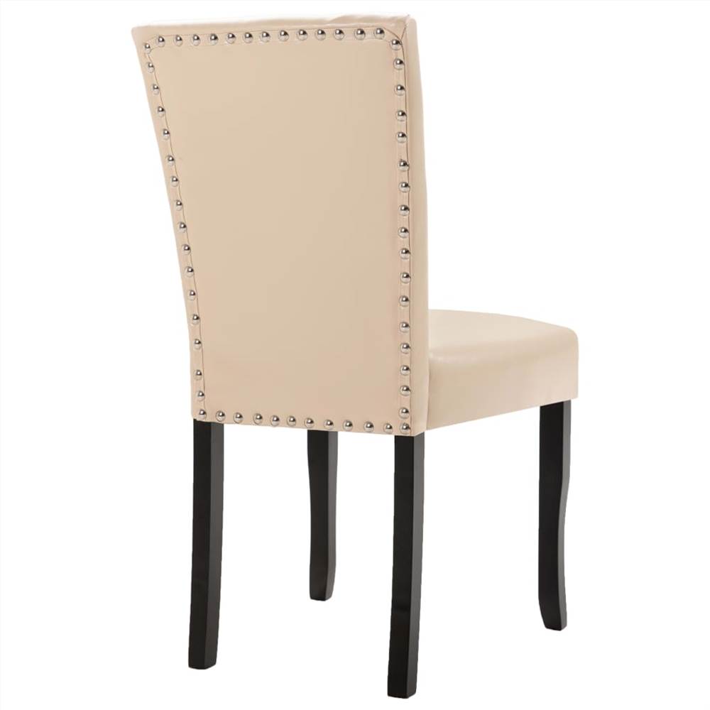 Dining Chairs 2 pcs Cream Faux Leather