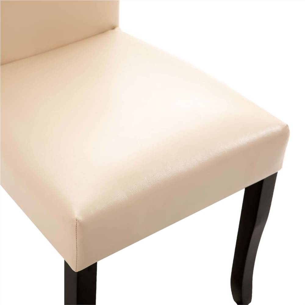 Dining Chairs 2 pcs Cream Faux Leather