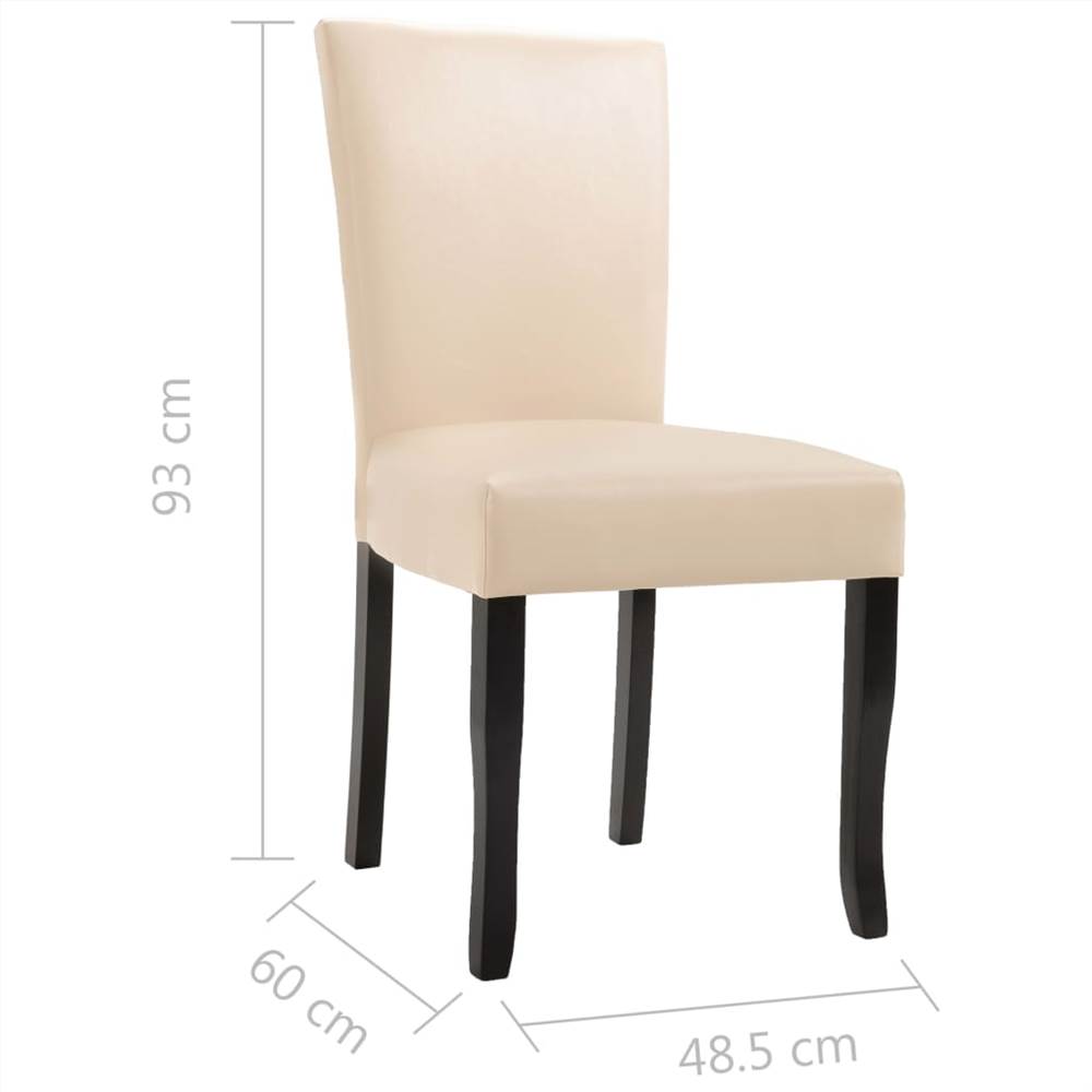 Dining Chairs 2 pcs Cream Faux Leather