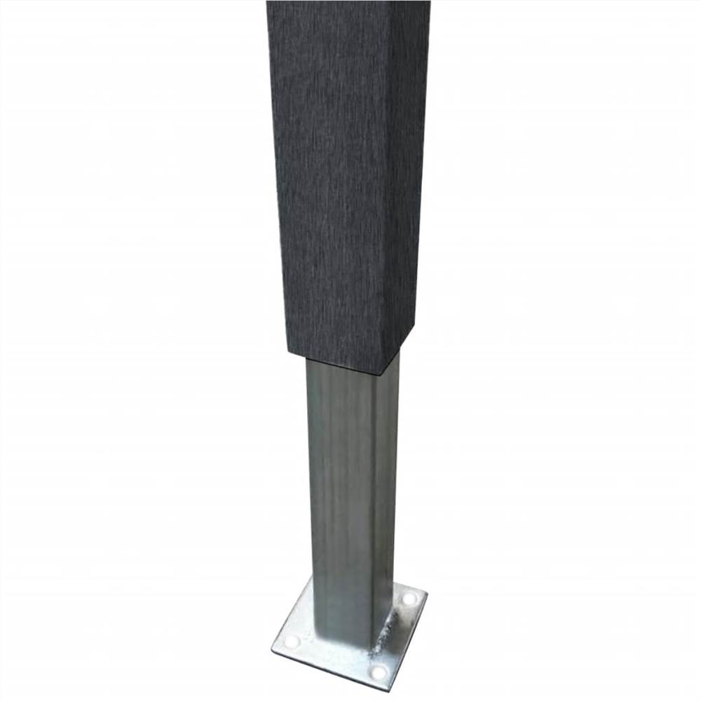 Fence Panel with 2 Posts WPC 180x180 cm Grey