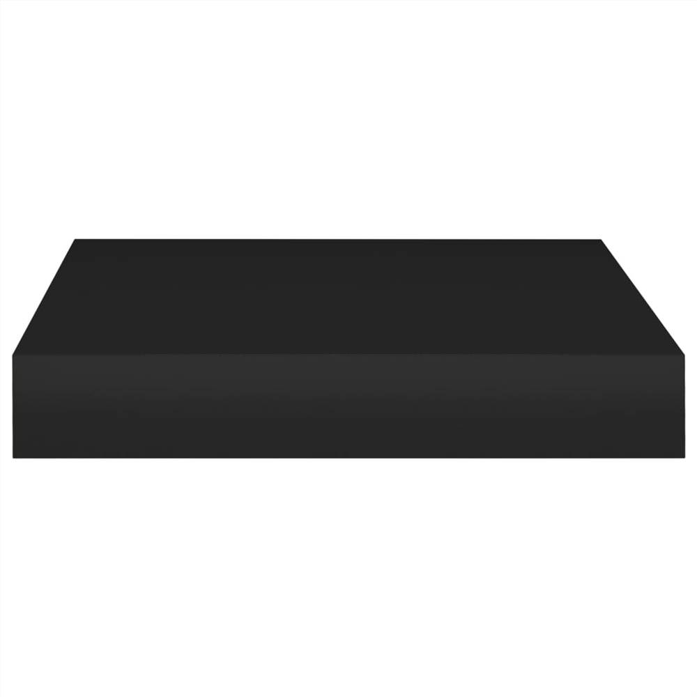 Floating Wall Shelf Black 23x23.5x3.8 cm MDF