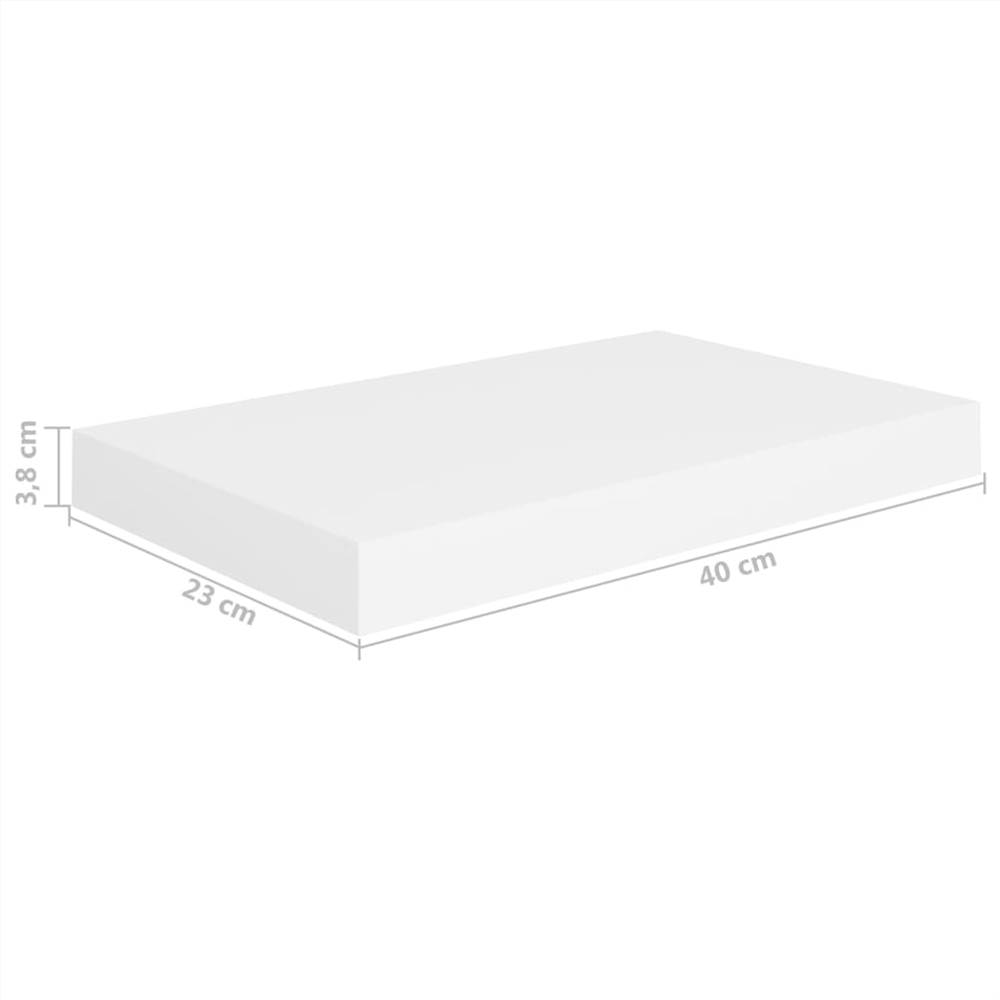Floating Wall Shelves 4 pcs White 40x23x3.8 cm MDF