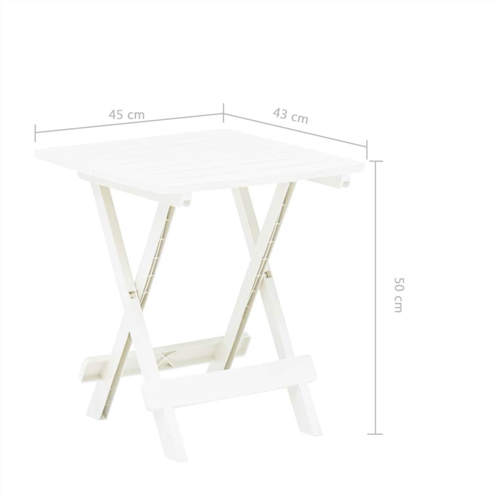Folding Garden Table White 45x43x50 cm Plastic