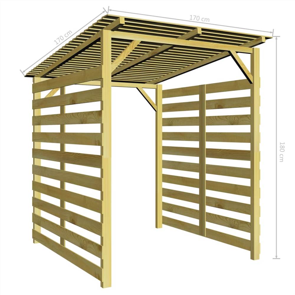 Garden Firewood Storage Shed Impregnated Pinewood