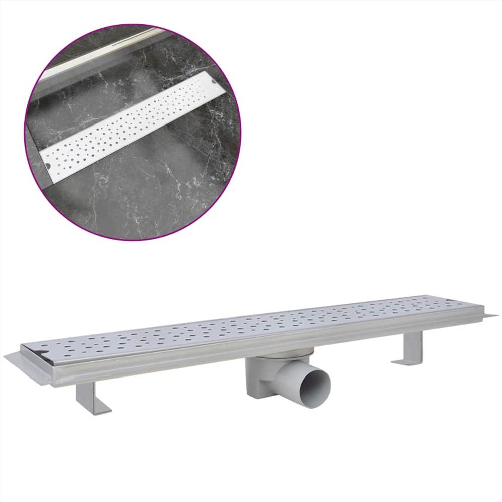 Linear Shower Drain Bubble 630x140 mm Stainless Steel