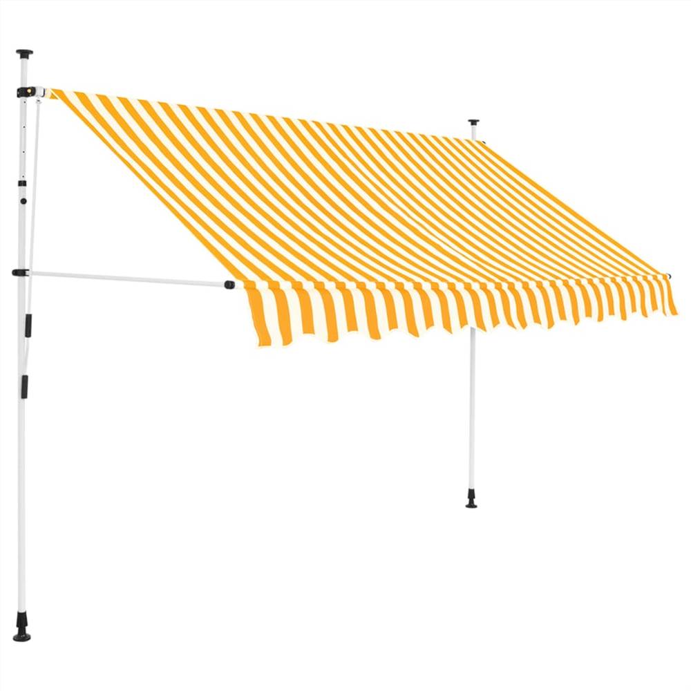 Manual Retractable Awning 300 cm Yellow and White Stripes