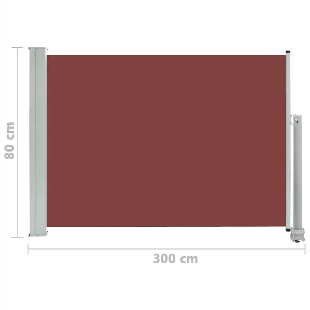 Patio Retractable Side Awning 80x300 cm Brown