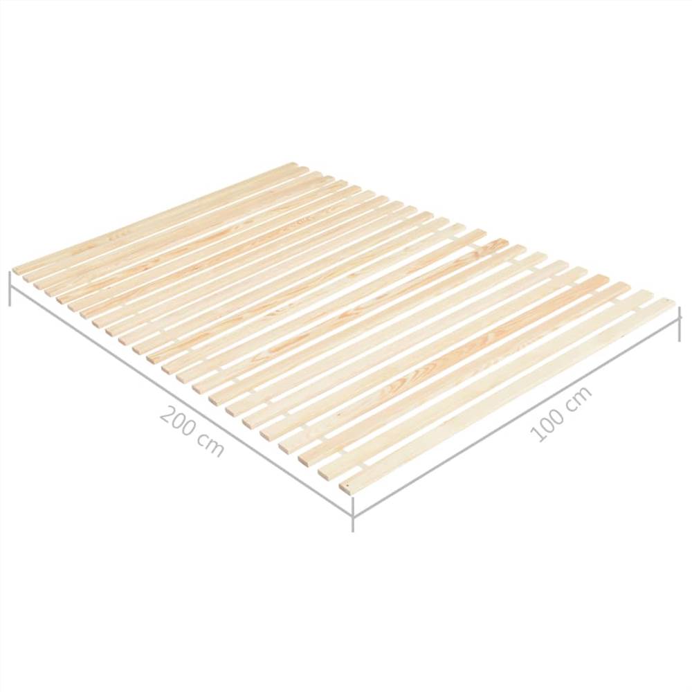 Roll-up Bed Base with 23 Slats 100x200 cm Solid Pinewood