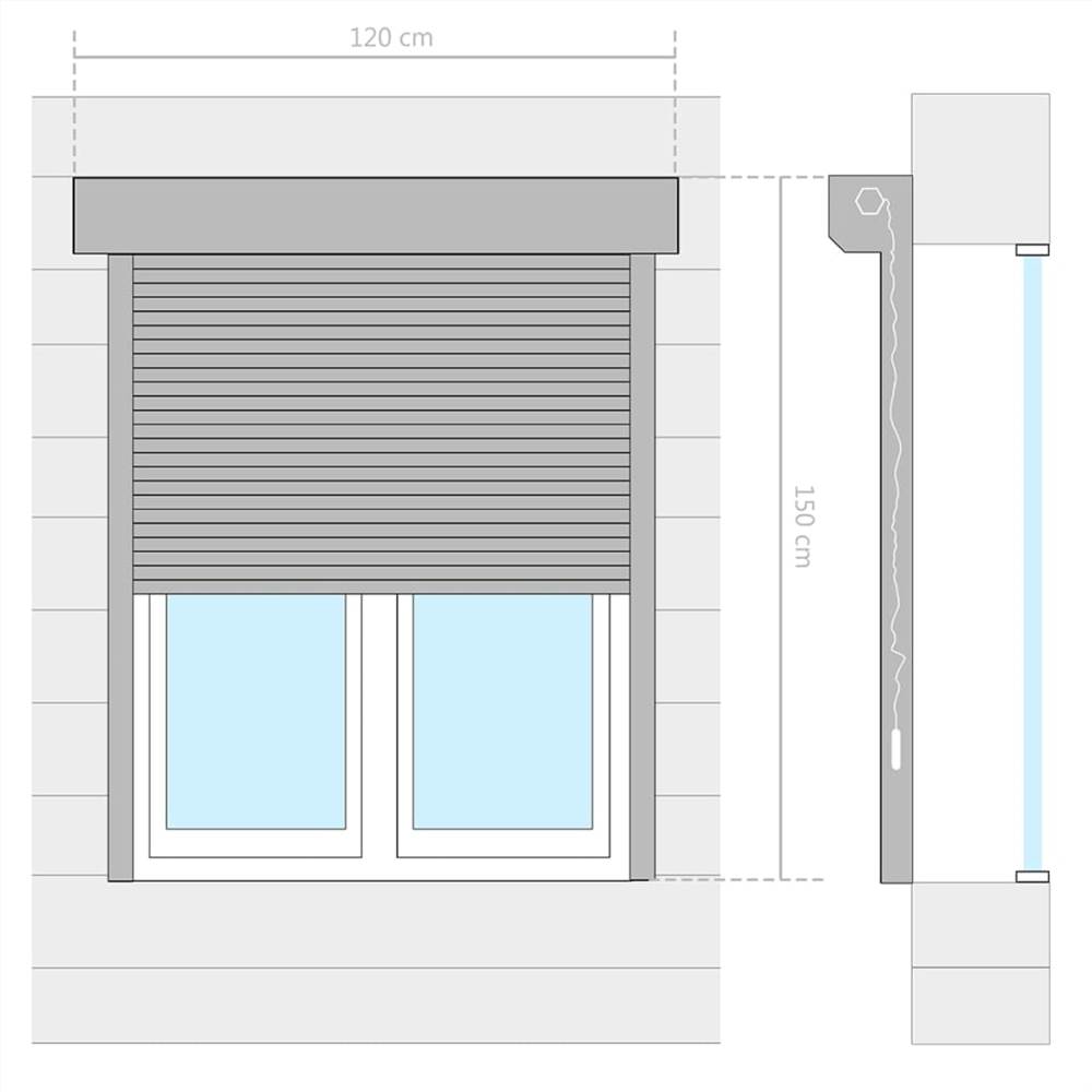 Roller Shutter Aluminium 120x150 cm White