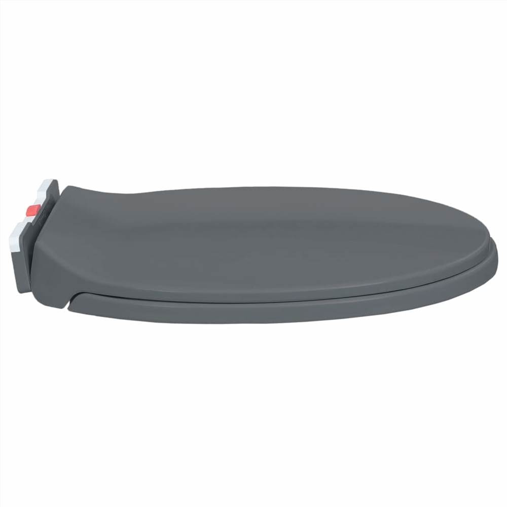 SoftClose Toilet Seat Quick Release Grey Oval
