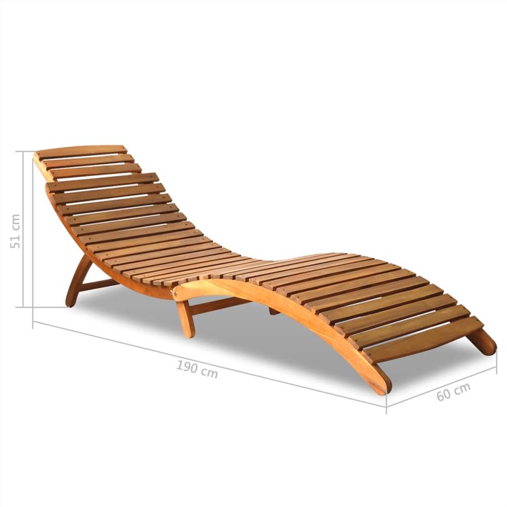 Sun Lounger Solid Acacia Wood