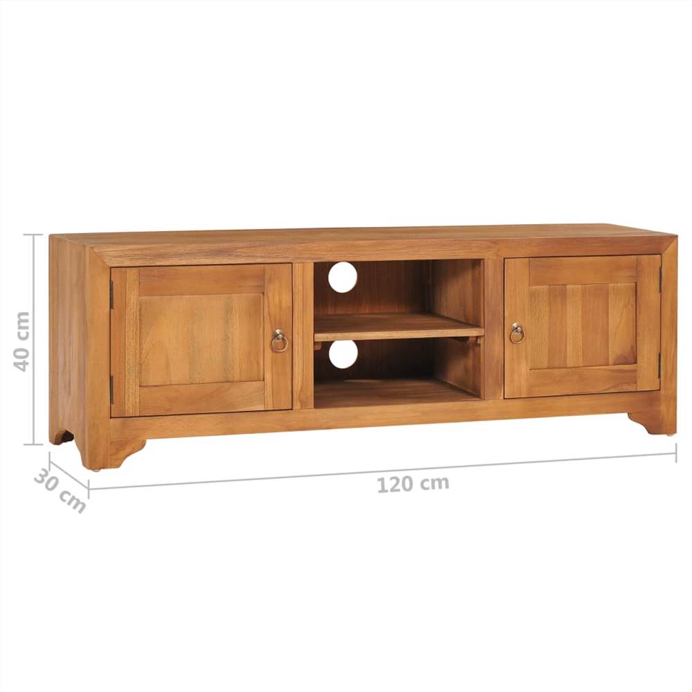 TV Unit 120x30x40 cm Solid Teak Wood