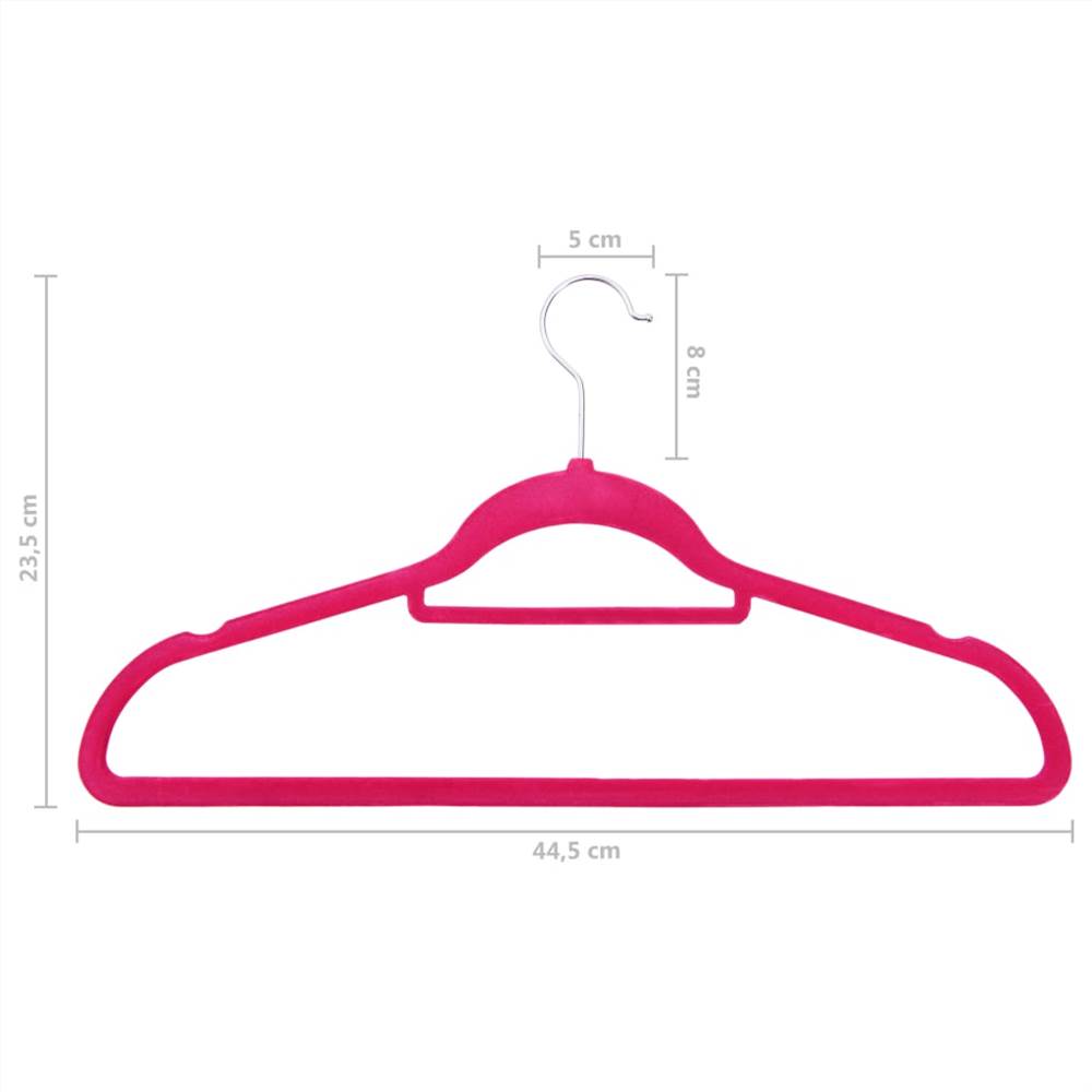 20 pcs Clothes Hanger Set Anti-slip Pink Velvet