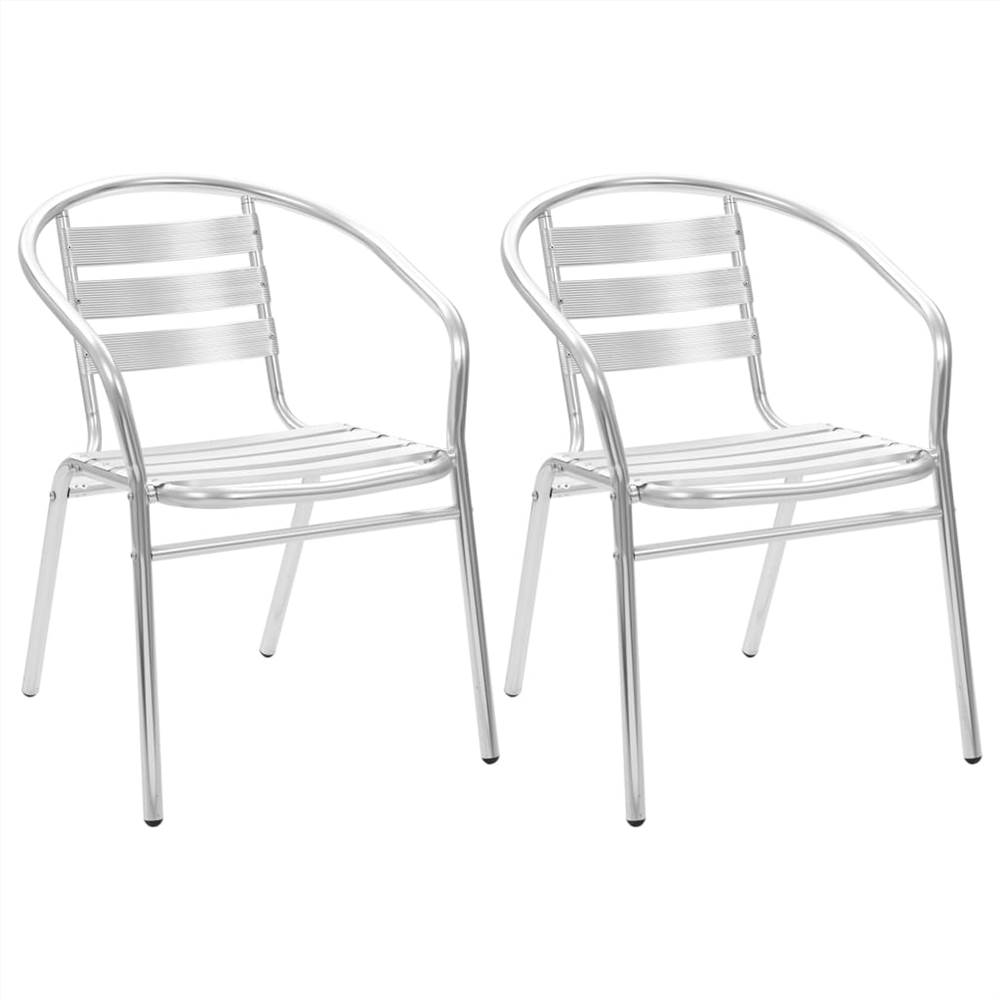 3 Piece Bistro Set Aluminium Silver
