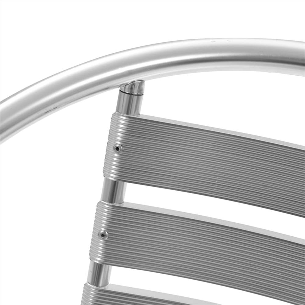 3 Piece Bistro Set Aluminium Silver