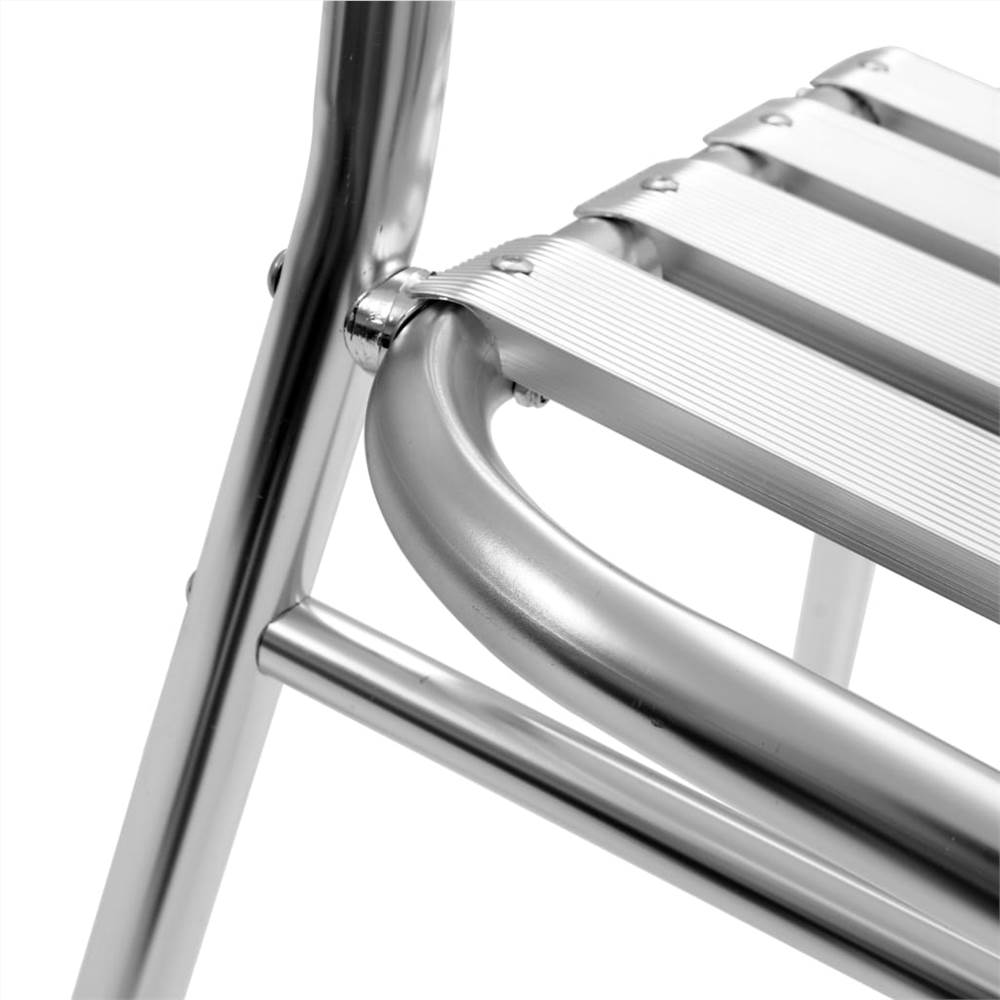 3 Piece Bistro Set Aluminium Silver