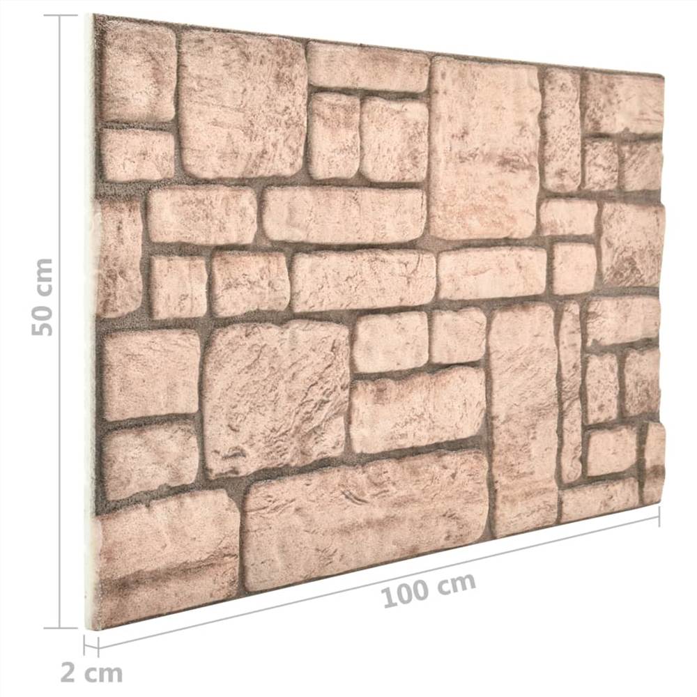 3D Wall Panels with Beige Brick Design 11 pcs EPS