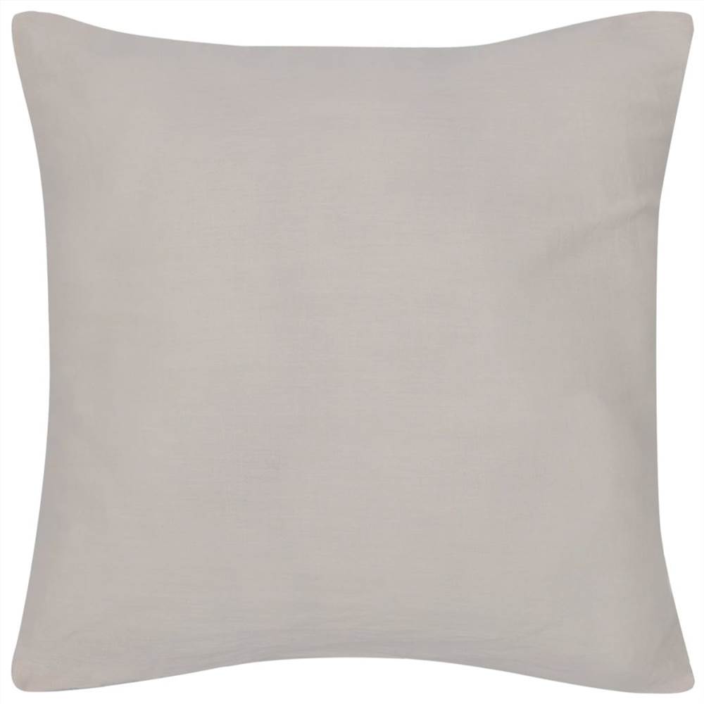 4 Beige Cushion Covers Cotton 80 x 80 cm