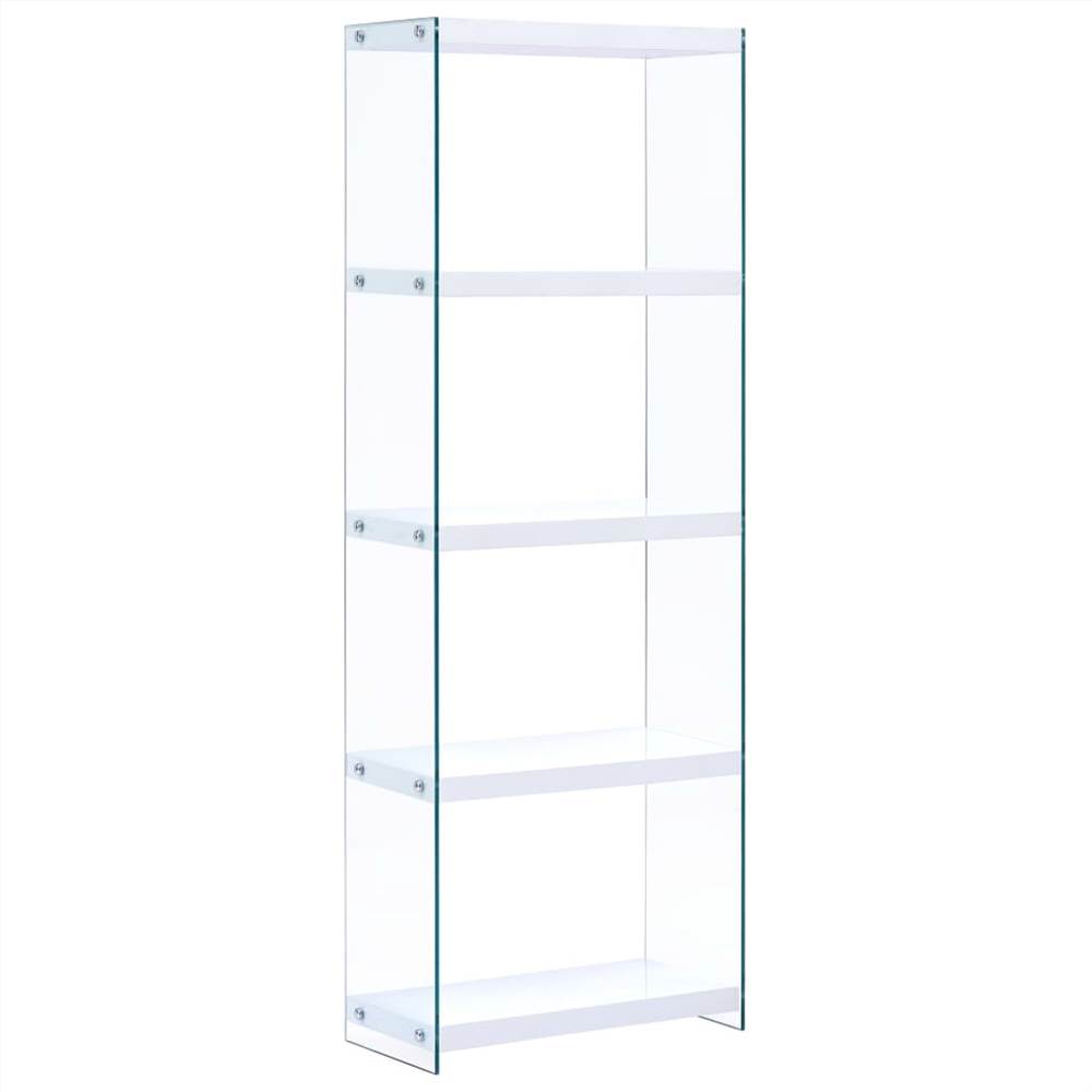 5 Tier Bookshelf White 60x29x167 Cm Mdf, White Mdf Bookcase