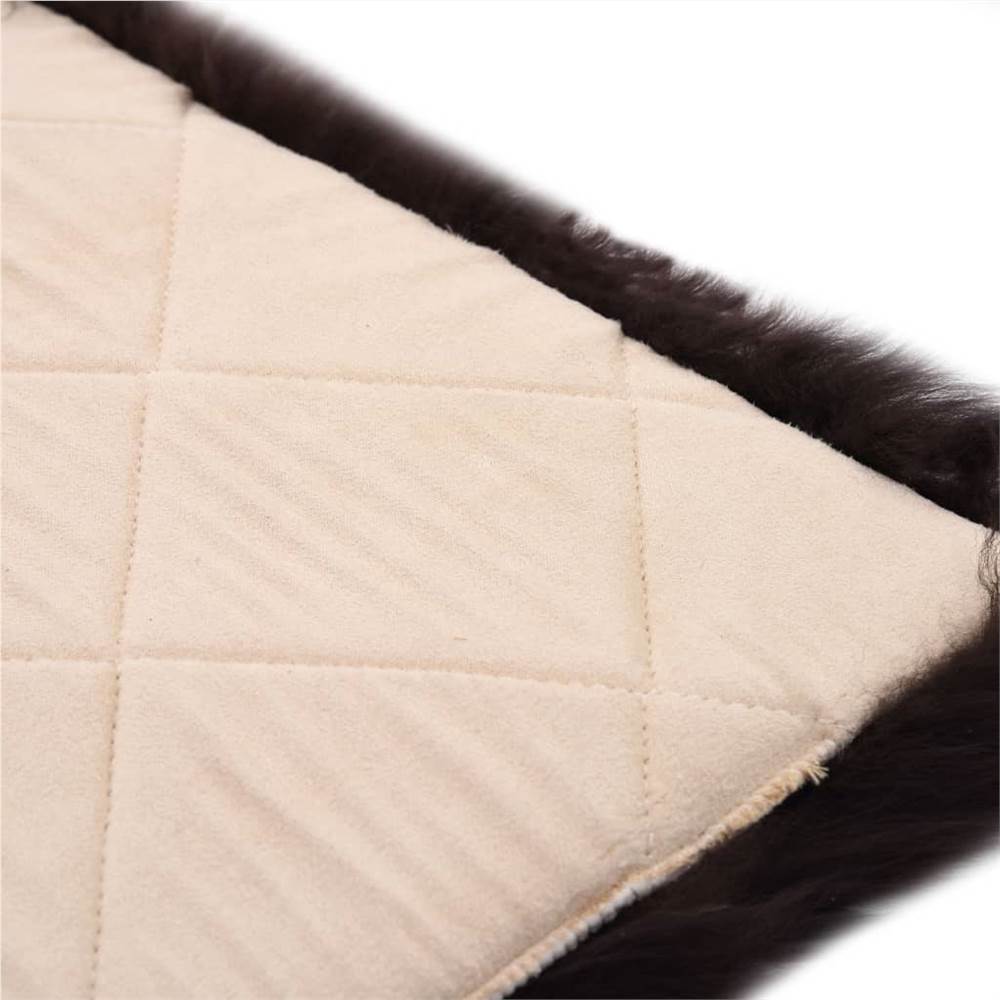 Chair Pads 2 pcs Brown 40x40 cm Genuine Sheepskin