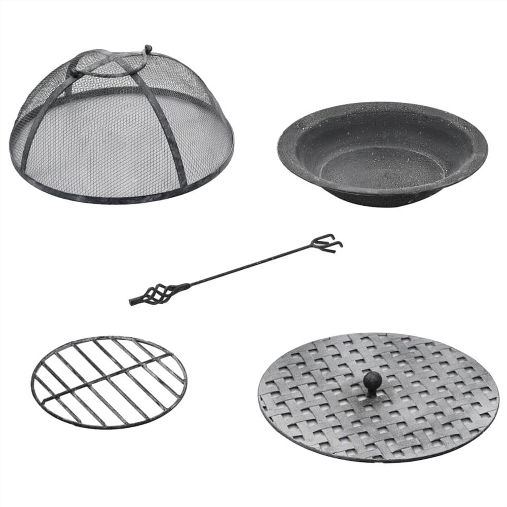 Charcoal BBQ Grill Antique Grey 70x67 cm