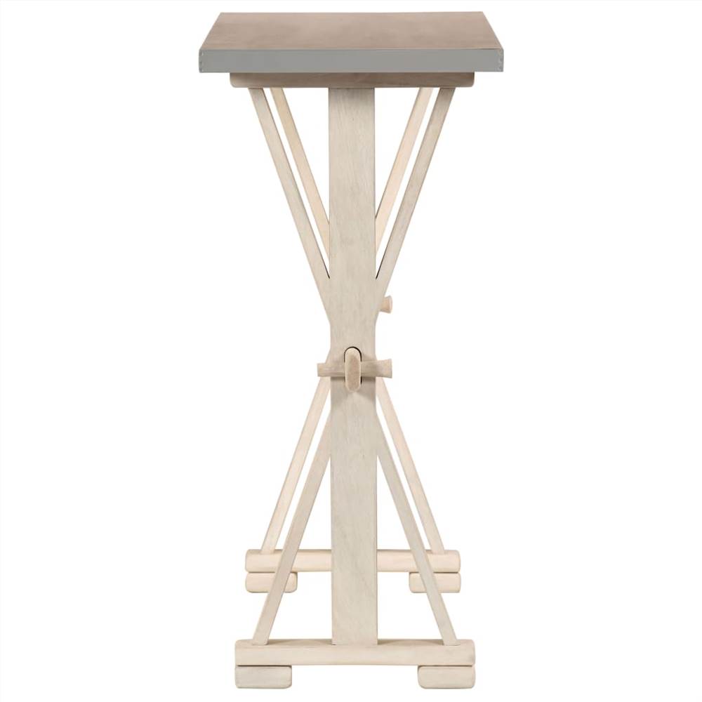 Console Table with Zinc Top 118x35x76 cm Solid Mango Wood