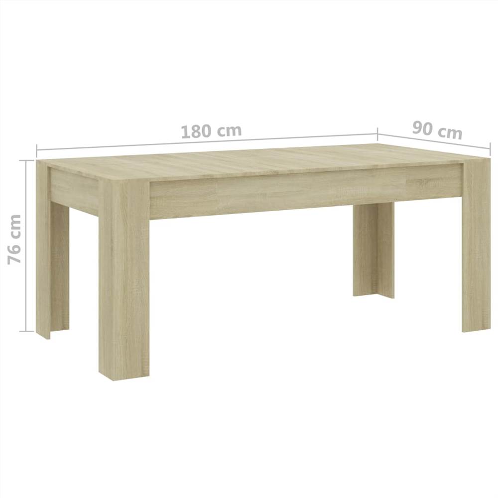 Dining Table Sonoma Oak 180x90x76 cm Chipboard