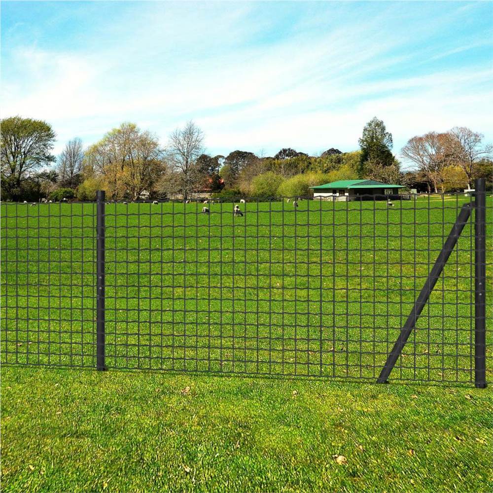 Euro Fence Steel 25x0.8 m Grey