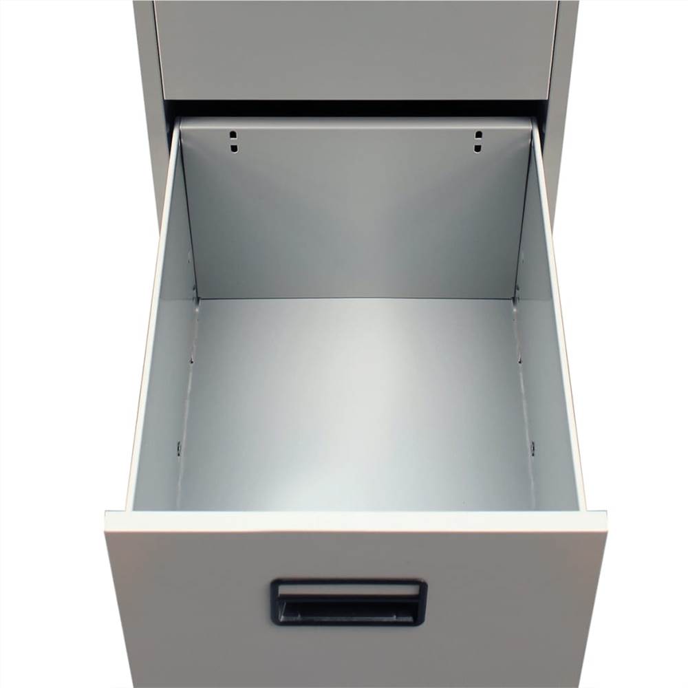 File Cabinet with 3 Drawers Grey 102.5 cm Steel