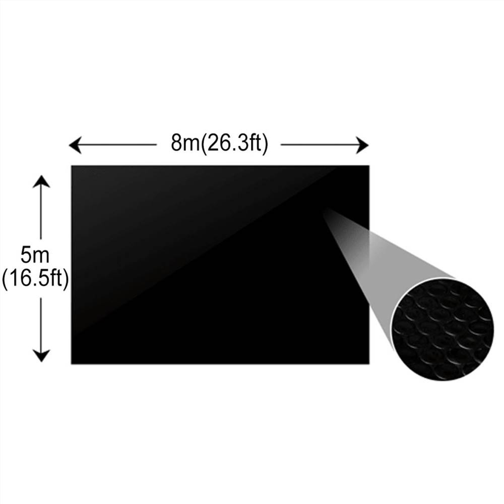 Floating Rectangular PE Solar Pool Film 8 x 5 m Black
