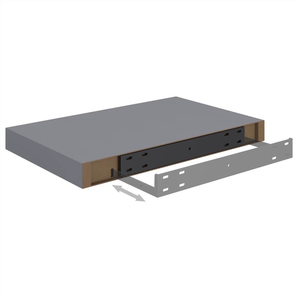 Floating Wall Shelf Grey 40x23x3.8 cm MDF
