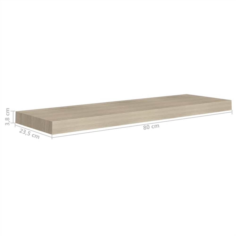 Floating Wall Shelves 4 pcs Oak 80x23.5x3.8 cm MDF