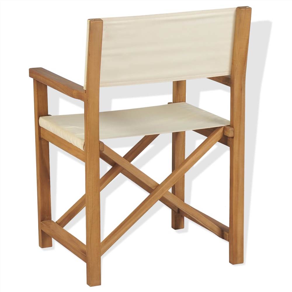 Folding Directors Chairs 2 pcs Solid Teak Wood