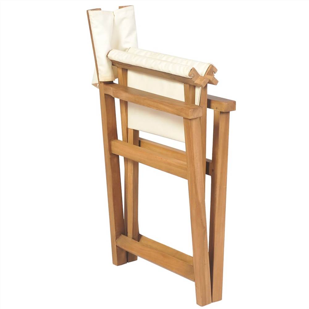 Folding Directors Chairs 2 pcs Solid Teak Wood