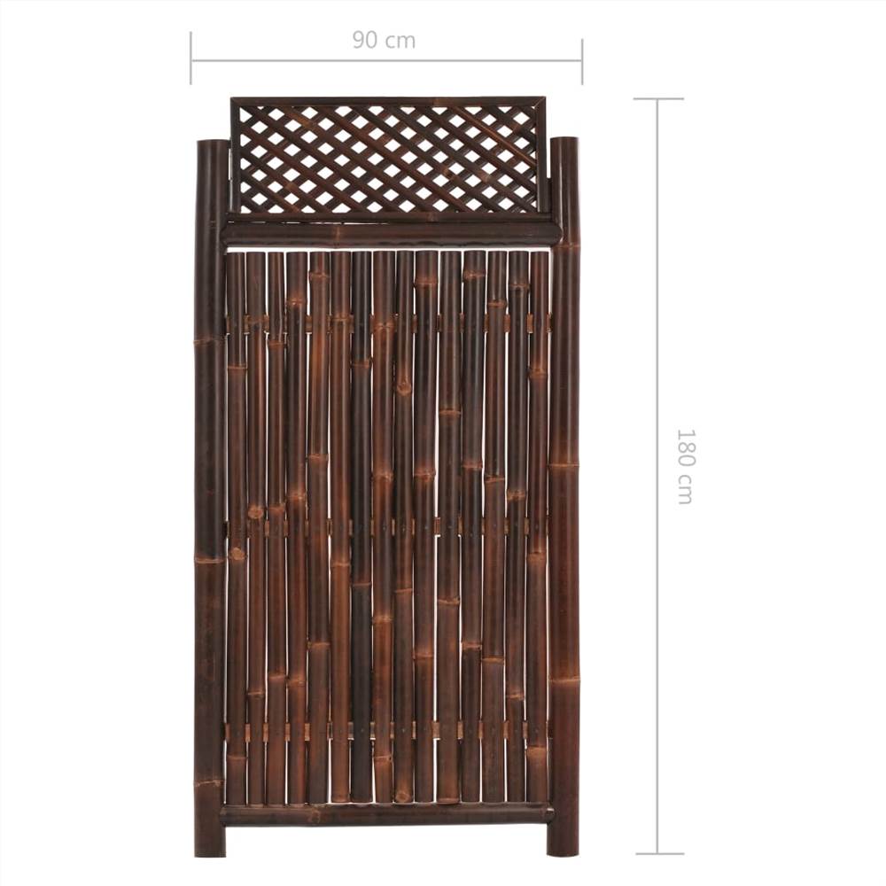 Garden Fence Panel with Trellis Bamboo 90x180 cm Dark Brown