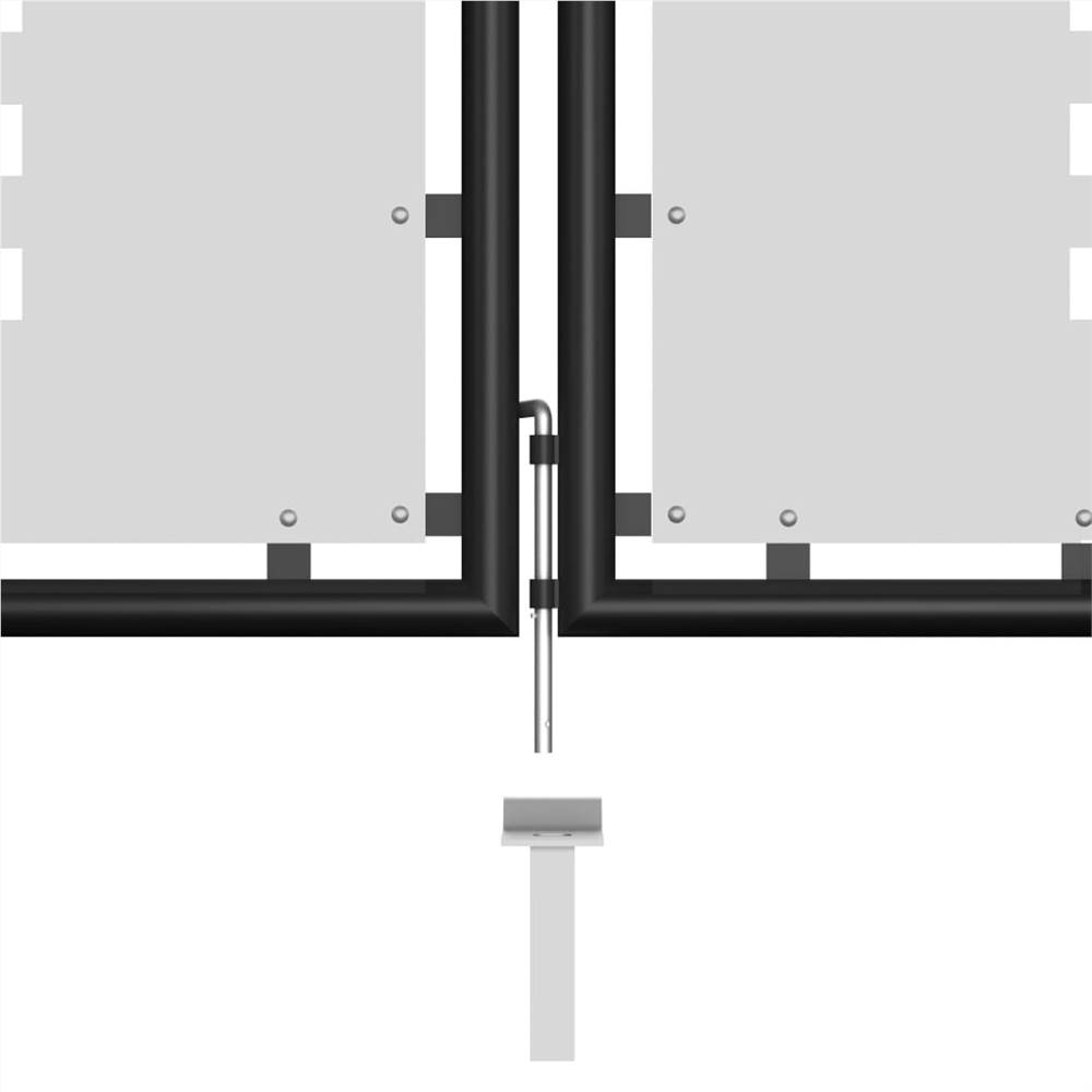 Garden Gate Steel 350x125 cm Black