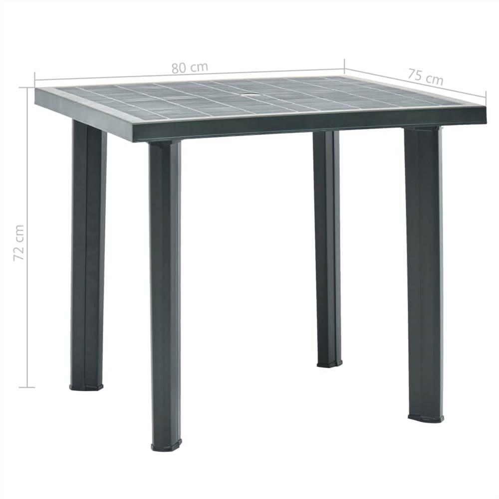 Garden Table Green 80x75x72 cm Plastic