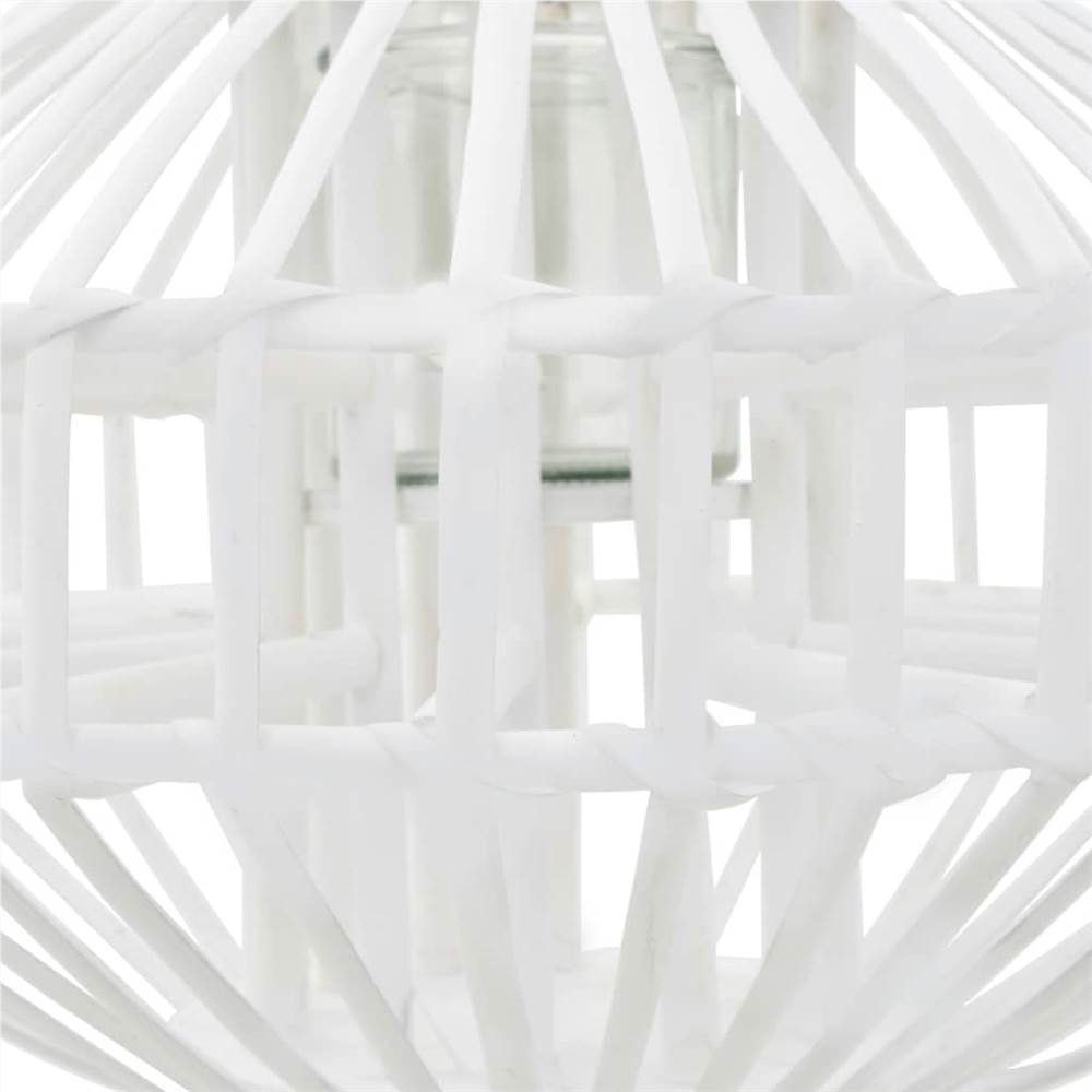 Hanging Candle Lantern Holder Wicker White