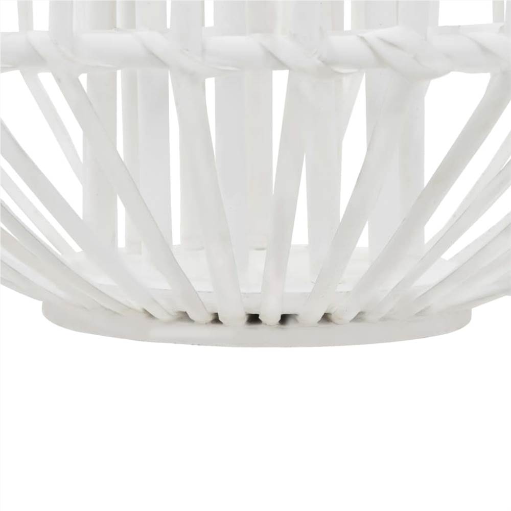 Hanging Candle Lantern Holder Wicker White