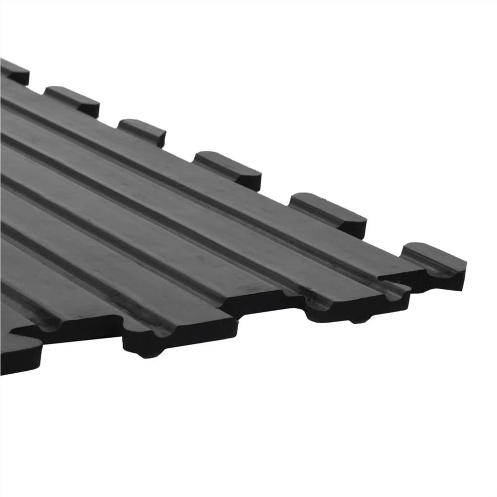 Interlocking Horse Stable Mats 4pcs Rubber 60x60cm 12mm Groove