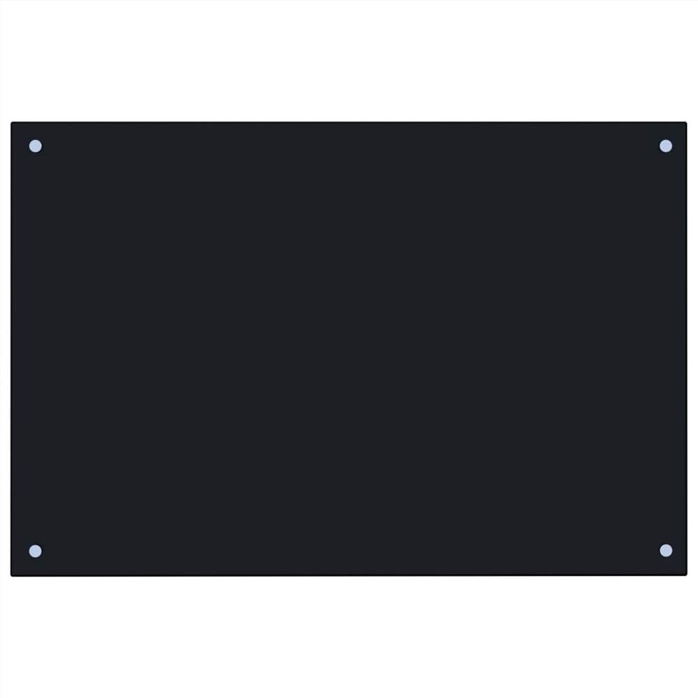 Kitchen Backsplash Black 90x60 cm Tempered Glass