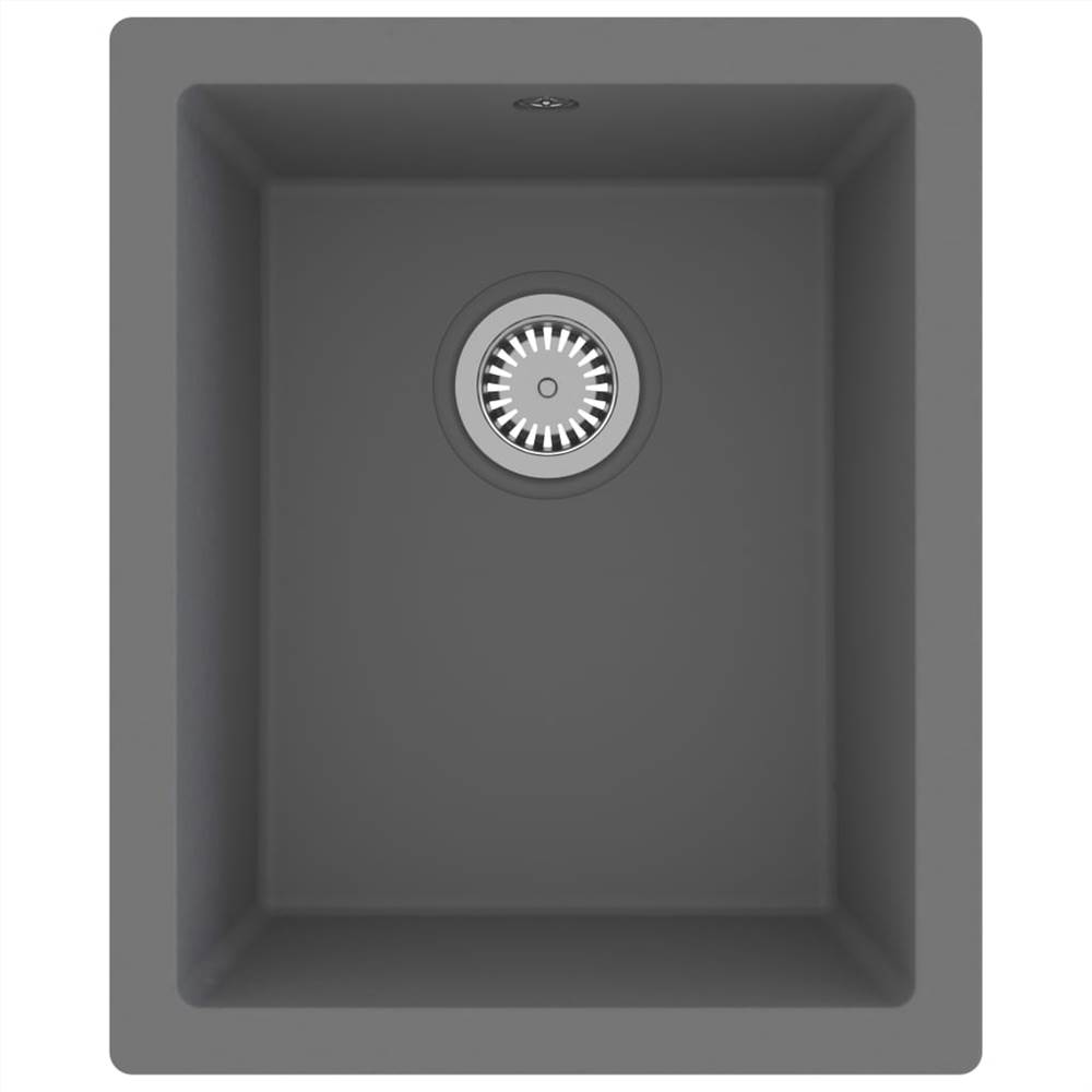 Kitchen Sink with Overflow Hole Grey Granite